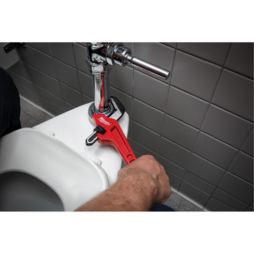 Cl&eacute; &agrave; tuyau hexagonale coud&eacute;e en acier, Cap des m&acirc;choires 2-5/8", Longueur 10-1/2", Fini Rev&ecirc;tement en poudre, Prise Ergonomique Mukwa Safety Services