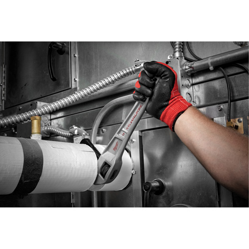 Cl&eacute; &agrave; tuyau coud&eacute;e en aluminium, Cap des m&acirc;choires 2", Longueur 14", Fini Rev&ecirc;tement en poudre, Prise Ergonomique Mukwa Safety Services