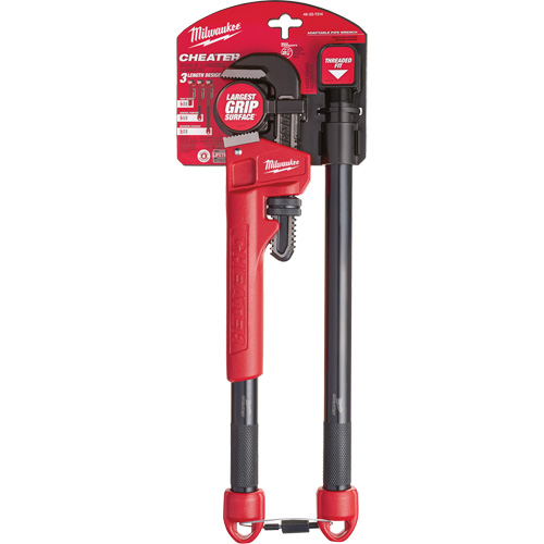 Cl&eacute; &agrave; tuyau adaptable Cheater, Cap des m&acirc;choires 2-1/2", Longueur 18"/24"/10", Fini Rev&ecirc;tement en poudre, Prise Ergonomique Mukwa Safety Services