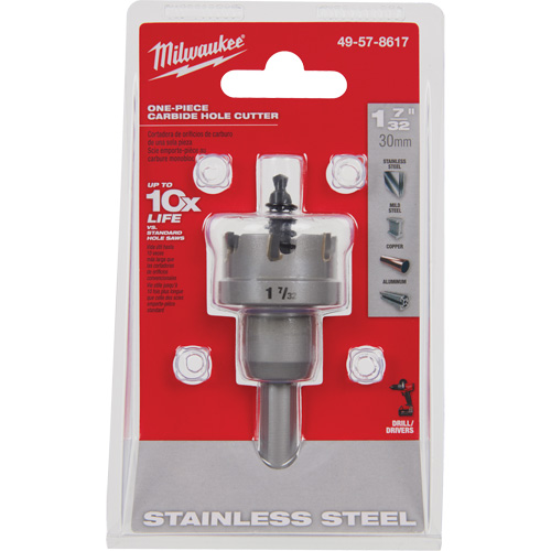 One-Piece Carbide Hole Cutters, 1-7/32", 3/16" Depth of Cut Mukwa Safety Services