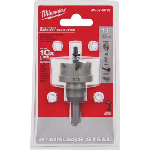 Scies-cloches au carbure monobloc, 1-1/4", Profondeur de la coupe de 3/16" Mukwa Safety Services