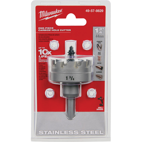 One-Piece Carbide Hole Cutters, 1-3/4", 3/16" Depth of Cut Mukwa Safety Services