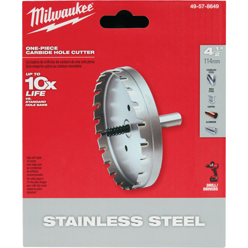 Scies-cloches au carbure monobloc, 4-1/2", Profondeur de la coupe de 3/16" Mukwa Safety Services
