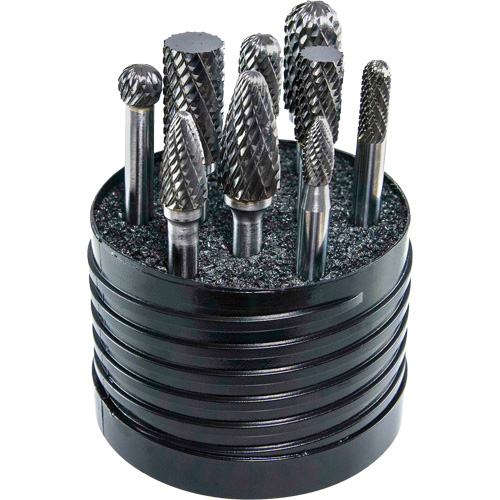 DRILLCO Magnum SET 1 Solid Carbide Double Cut Burr Set, 8 Pieces Mukwa Safety Services