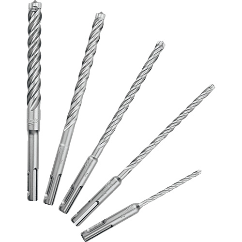 Trousse de forets &agrave; 4 cannelures pour perceuse &agrave; percussion MX4, 5 morceaux, Carbure Mukwa Safety Services