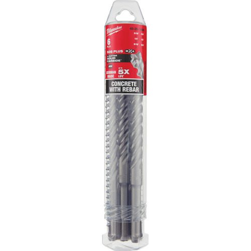 Trousse de forets &agrave; 4 cannelures pour perceuse &agrave; percussion MX4, 6 morceaux, Carbure Mukwa Safety Services