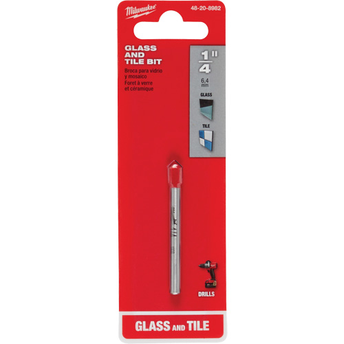Glass & Tile Bit, 1/4", Carbide Mukwa Safety Services