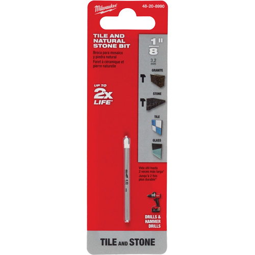 Foret pour la pierre naturelle, 1/8", Carbure Mukwa Safety Services