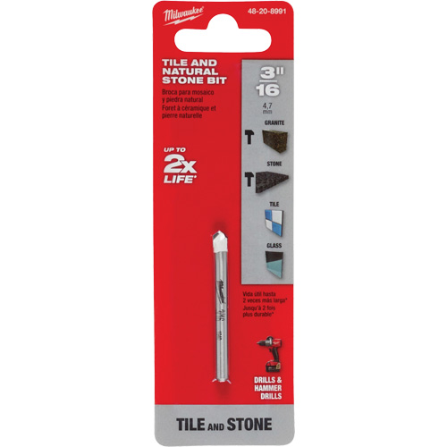 Foret pour la pierre naturelle, 3/16", Carbure Mukwa Safety Services