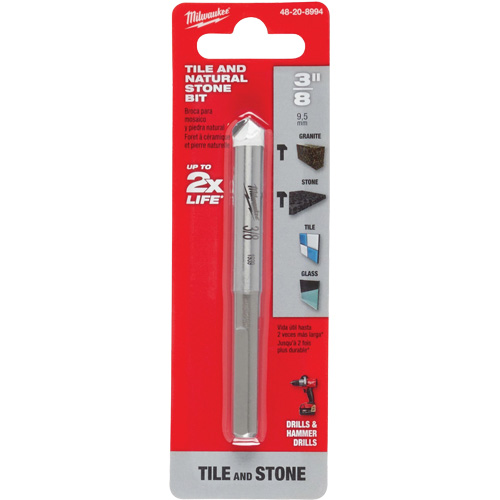 Foret pour la pierre naturelle, 3/8", Carbure Mukwa Safety Services