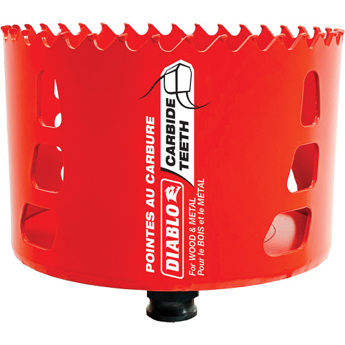 Scie cloche pour bois et m&eacute;tal, 4", Profondeur de la coupe 2-3/8", Carbure Mukwa Safety Services