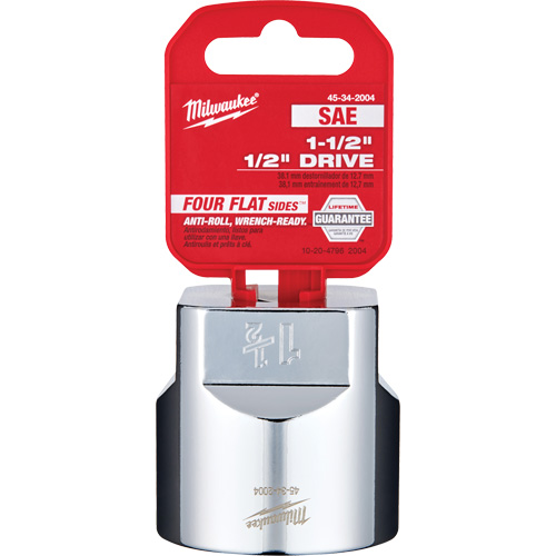 SAE Socket with Four Flat Sides, 1-1/2", 1/2" Drive, 6 Points Mukwa Safety Services