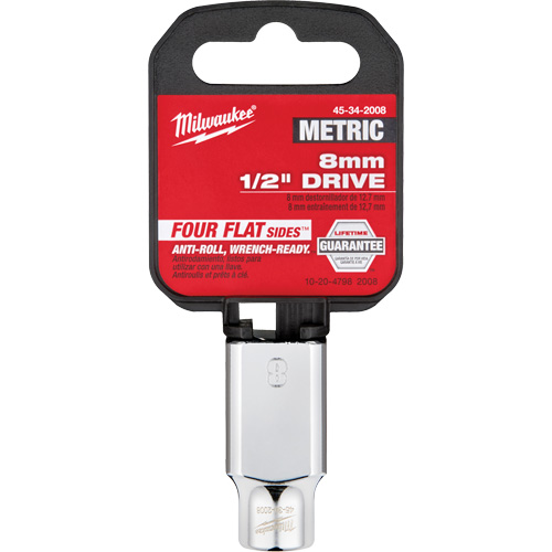 Metric Socket with Four Flat Sides, 8 mm, 1/2" Drive, 6 Points Mukwa Safety Services