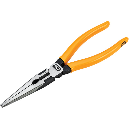 Pitbull Dipped Handle Long Nose Pliers, 8" L Mukwa Safety Services
