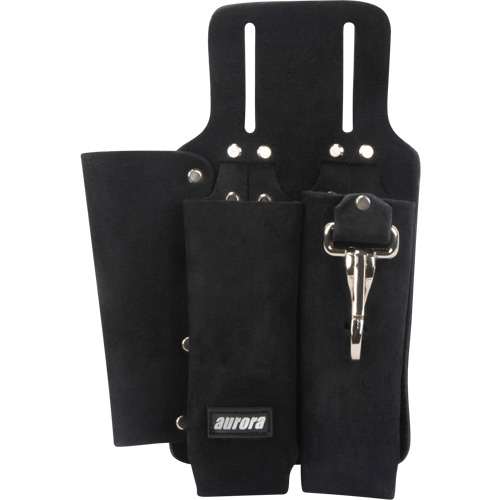 Lineman's Tool Pouch, Multiple Tool Holder, Leather, 3 Pockets Mukwa Safety Services