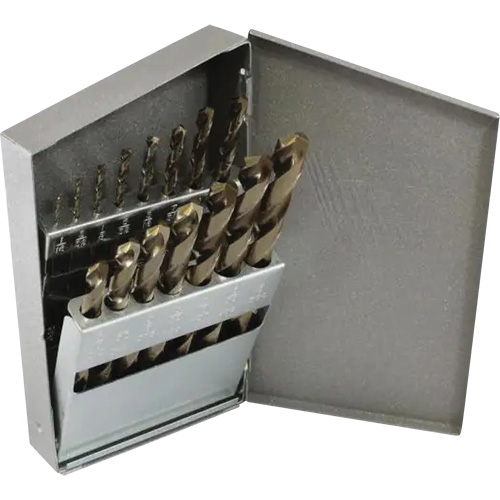 Triumph&reg; MRO Plus&reg; Jobber Length Drill Bit Set, 15 Pieces, High Speed Steel Mukwa Safety Services