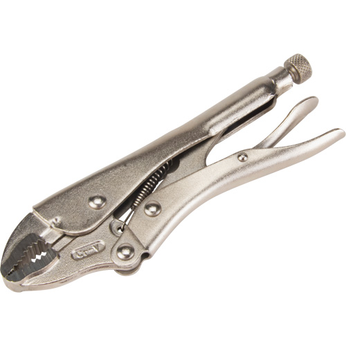 Locking Pliers with Wire Cutter, 7" Length, Curved Jaw Mukwa Safety Services