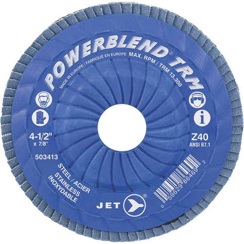 PowerBlend Trimmable Flap Disc, 5" x 7/8", Type 29, Z40 Grit, Zirconia Alumina Mukwa Safety Services