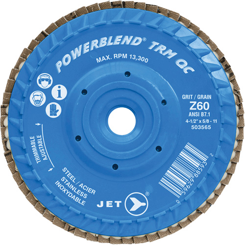 Disque &agrave; feuillets PowerBlend TRM QC ajustable, 5" x 5/8"-11, Type 27, Grain Z60, Alumine de zirconium Mukwa Safety Services