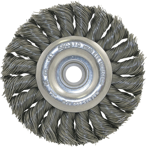 3K114 Brosse &agrave; fil nou&eacute;, non filet&eacute;, Dia. 3-1/4", Fils 0,014", Arbre 3/8"-1/2 Mukwa Safety Services
