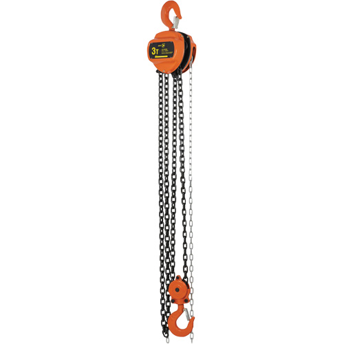 VHC Series Chain Hoists, 10' Lift, 6600 lbs. (3 tons) Capacity, Alloy Steel Chain Mukwa Safety Services