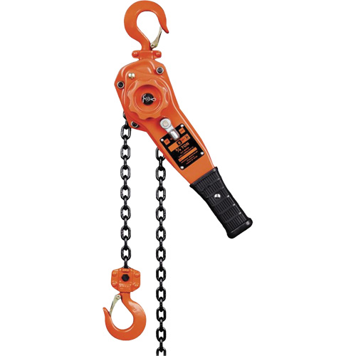 KLP Series Lever Chain Hoists, 5' Lift, 1500 lbs. (0.75 tons) Capacity, Steel Chain Mukwa Safety Services