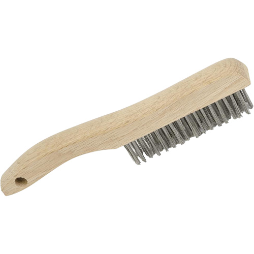4SHSS Brosse &agrave; r&eacute;curer manuelle, Acier inoxydable, 4 x 16 rangs de fils, Longueur 10" Mukwa Safety Services