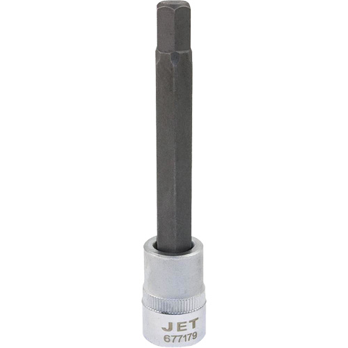 Extra-Long Bit Sockets, Hex, 9 mm x 4" L, 3/8" Drive Mukwa Safety Services