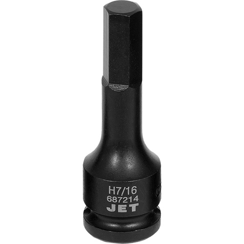 Impact Socket Bits, Hex, 7/16" x 1/2" Drive Mukwa Safety Services