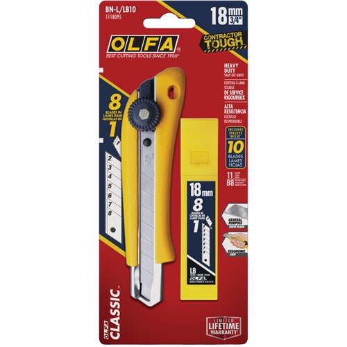 Heavy-Duty Utility Knife with Replacement Blades, 18 mm, Stainless Steel Blade Mukwa Safety Services