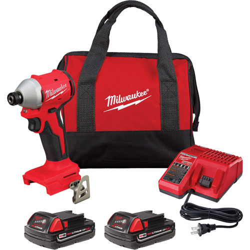 Ensemble tournevis &agrave; chocs hexagonaux compacts &agrave; 3 vitesses sans balai M18, Lithium-ion, 18 V, Mandrin 1/4", Couple 1700 lb-po Mukwa Safety Services