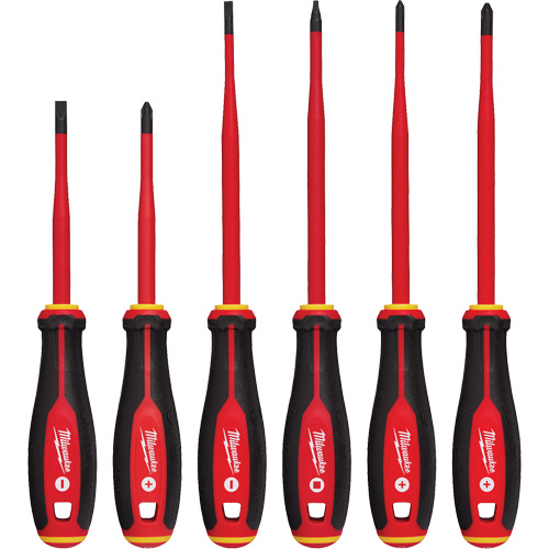 Insulated Slim Tip Screwdriver Set, 6 Pcs., Magnetic Mukwa Safety Services