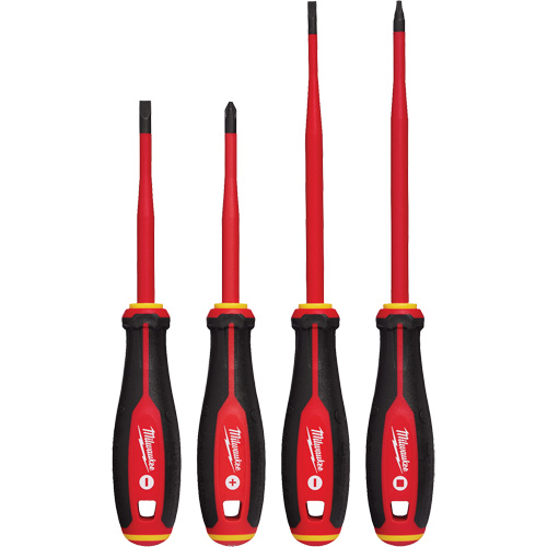 Insulated Slim Tip Screwdriver Set, 4 Pcs., Magnetic Mukwa Safety Services