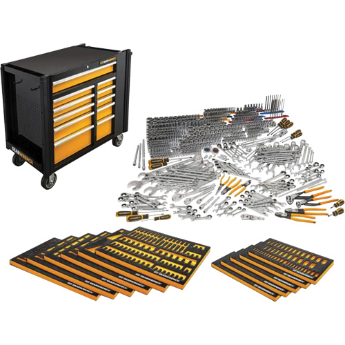 Ensemble d'outils manuels pour maître m&eacute;canicien & poste de travail mobile, 614 morceaux Mukwa Safety Services