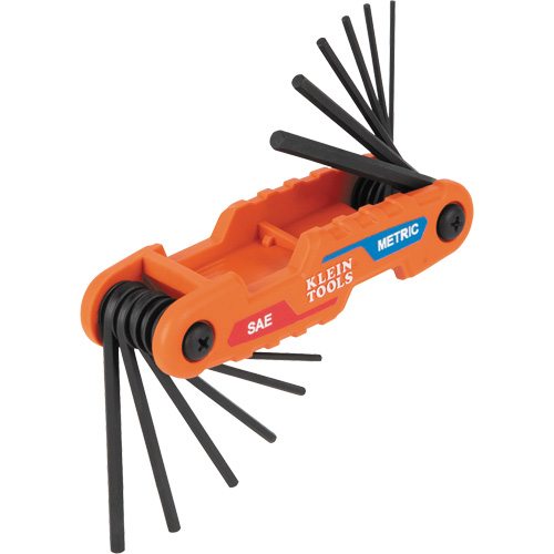 Jeu de cl&eacute;s hexagonales pliant et compact, 12 mcx, M&eacute;trique & imp&eacute;rial Mukwa Safety Services