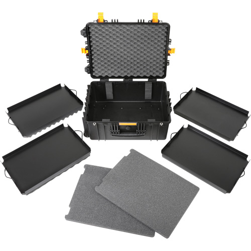 Heavy-Duty Portable Rolling Tool Case, 18-3/5" W x 24-3/5" D x 11-1/2" H, Black Mukwa Safety Services