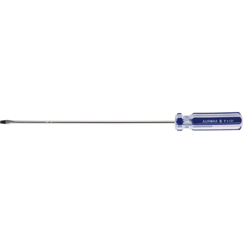 Tournevis &agrave; fente bleu transparent avec bandes, Tige de 1/8", Ronde, Prise en Plastique Mukwa Safety Services
