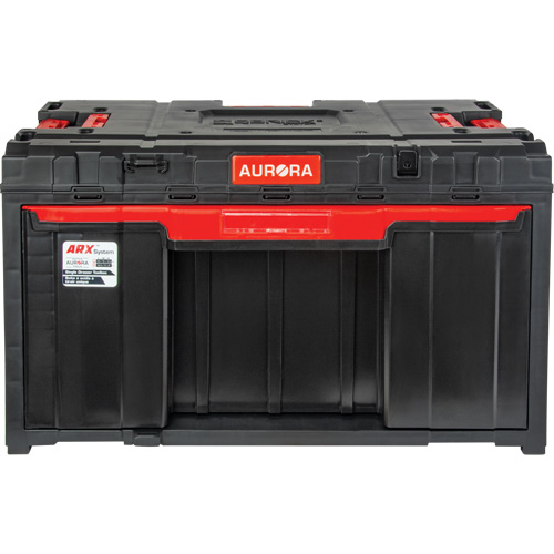 Boîte &agrave; outils Arx avec un tiroir, 11-1/5'' la x 18-3/10" p x 9-1/10" h, Noir/Rouge Mukwa Safety Services