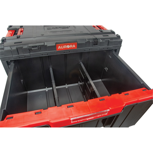 Boîte &agrave; outils Arx avec un tiroir, 11-1/5'' la x 18-3/10" p x 9-1/10" h, Noir/Rouge Mukwa Safety Services