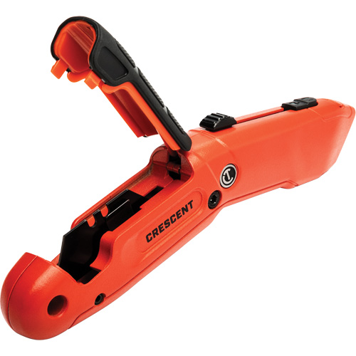Auto-Retracting Safety Knife, 1", Steel, Aluminum Handle Mukwa Safety Services