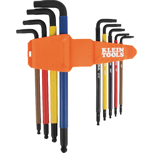 Colour-Coded Extra-Long L Style Hex Key Caddy Set, 9 Pcs., Imperial Mukwa Safety Services