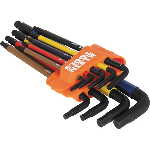 Colour-Coded Extra-Long L Style Hex Key Caddy Set, 9 Pcs., Imperial Mukwa Safety Services
