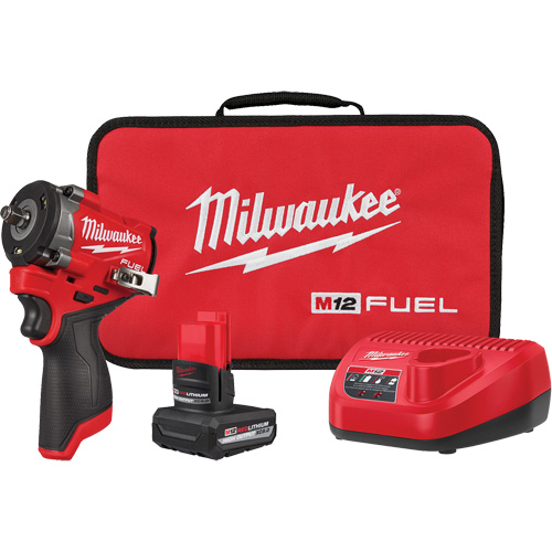Fuel Stubby Impact Wrench Kit, 12 V, 3/8" Socket Mukwa Safety Services