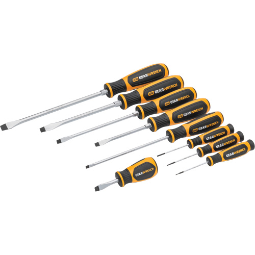 Slotted Dual Material Screwdriver Set in Foam Storage Tray, 9 Pcs. Mukwa Safety Services