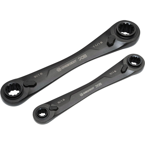 X6 4-in-1 Black Oxide Spline Ratcheting SAE Wrench Set, 2 Pieces, Imperial Mukwa Safety Services