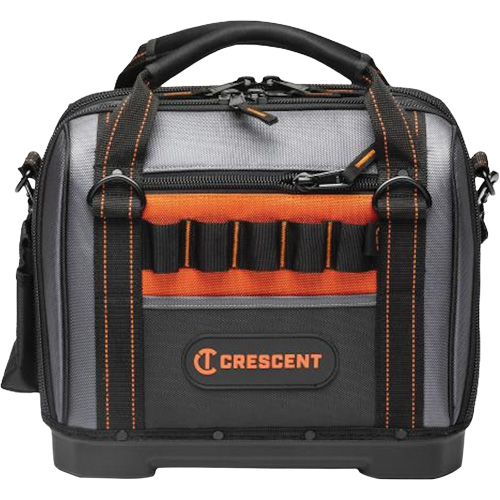 Sac ouvert de 14" pour outils d'ouvrier, Polyester, 32 pochettes, Noir/Gris Mukwa Safety Services