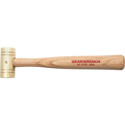 Brass Hammer with Hickory Handle, 1 lbs Head Weight, 11" L Mukwa Safety Services
