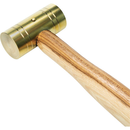 Brass Hammer with Hickory Handle, 1 lbs Head Weight, 11" L Mukwa Safety Services