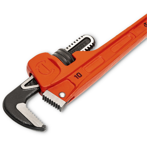 SLIM JAW Pipe Wrench, 1-9/10" Jaw Capacity, 10" Long, Powder Coated Finish, Non-Ergonomic Handle Mukwa Safety Services