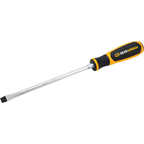 Slotted Dual Material Screwdriver, 3/8", 13-1/10" L, Plastic Handle Mukwa Safety Services